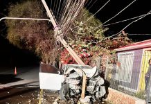 En Copiapó Accidente de tránsito ocasionó daños en cierre perimetral de vivienda, poste alumbrado público y grifo