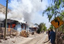 Incendio consume dos vivienda en el sector la Totora comuna de Alto del Carmen
