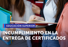SERNAC detecta que el 70% de las instituciones de educación superior no cumple con la entrega gratuita de certificados