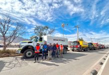 Un convoy de 14 camiones aljibe llega a Huasco y Freirina para reforzar el suministro de agua potable