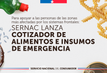 SERNAC LANZA COTIZADOR DE ALIMENTOS E INSUMOS DE EMERGENCIA