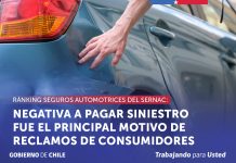 RANKING SEGUROS AUTOMOTRICES DEL SERNAC: NEGATIVA A PAGAR EL SINIESTRO FUE EL PRINCIPAL MOTIVO DE LOS RECLAMOS DE LOS CONSUMIDORES