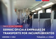 SERNAC OFICIA A EMPRESAS DE TRANSPORTE DE PASAJEROS POR DIVERSOS INCUMPLIMIENTOS TRAS EL ÚLTIMO TEMPORAL
