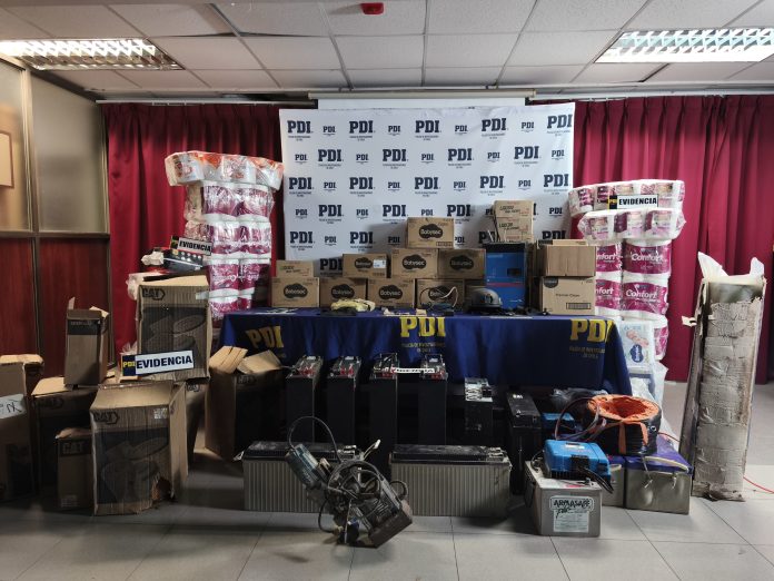 PDI ATACAMA DETUVO A UNA PERSONA POR SU PARTICIPACIÓN EN CINCO DELITOS RECUPERANDO 50 MILLONES DE PESOS EN ESPECIES SUSTRAÍDAS