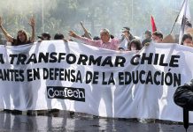 COLEGIO DE PROFESORES CALIFICÓ DE “BRUTAL” REPRESIÓN CONTRA MANIFESTANTES EN LA ALAMEDA DURANTE MARCHA CONVOCADA POR LA CONFECH